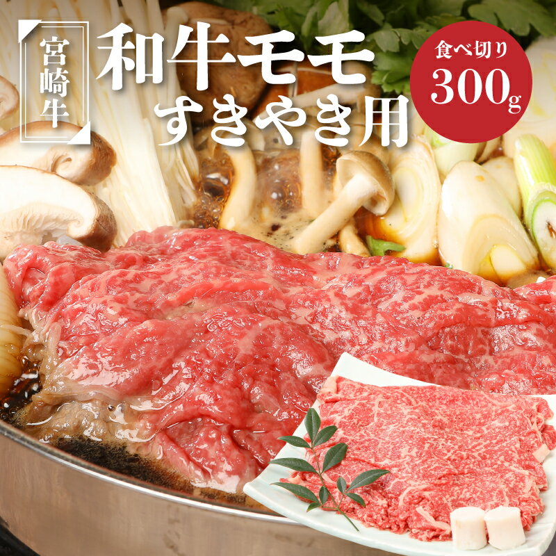 【ふるさと納税】【レビューキャンペーン中】宮崎牛和牛モモ肉すき焼き用300g - ブランド牛 国産牛肉 国産黒毛和牛 A4等級A5等級 綺麗な赤身 もも肉 和牛ブランド すきやき/しゃぶしゃぶ/冷しゃぶ モモスライス 脂肪分が少なくヘルシー 送料無料【宮崎県木城町】