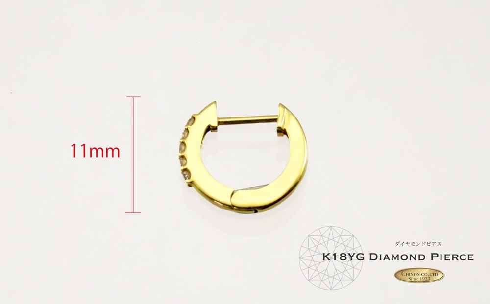 ダイヤモンドピアス K18YG CS686