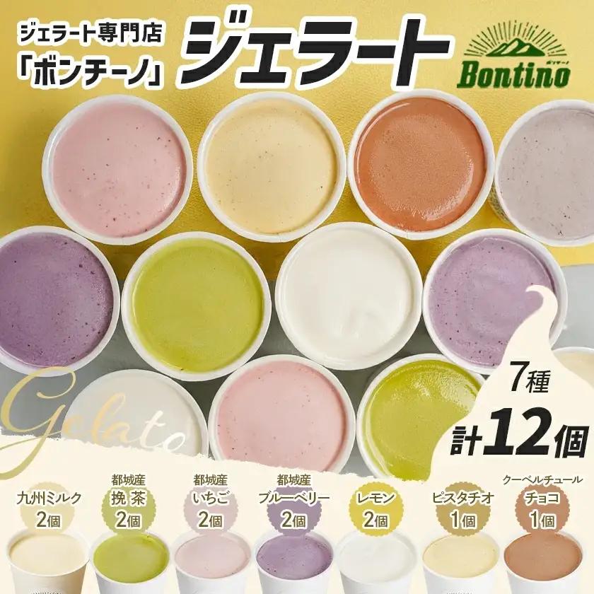 ジェラート専門店「ボンチーノ」7種12個セット〔MJ-1565〕
