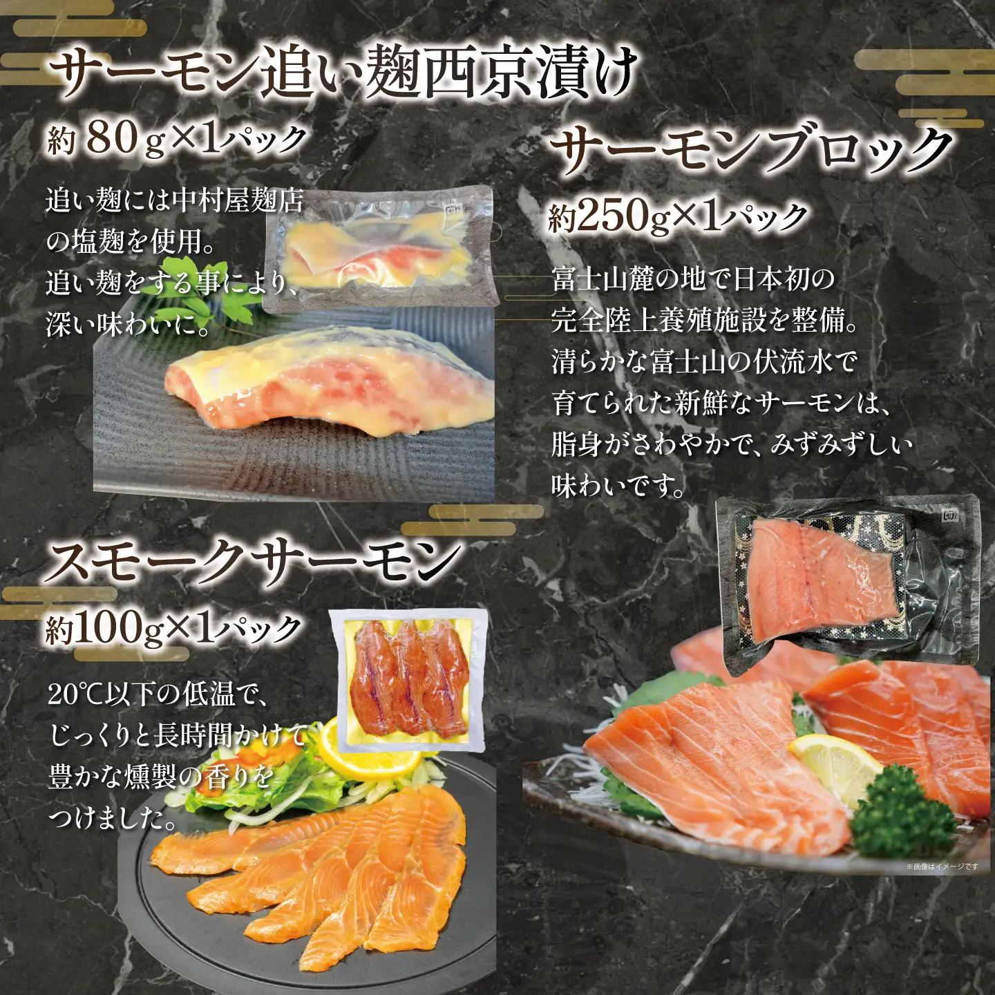 【ふるなびWEEK対象】小山町産アトランティックサーモン（冷凍）お試しセット（サーモンブロック有り）