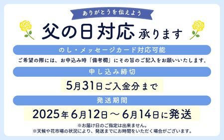 【先行予約】父の日 そのまま飾れるフラワーアレンジメント 生花 感謝を大切な人に メッセージカード付・越前和紙 小花1輪付 【2024年5月発送予定】 [e51-a007]