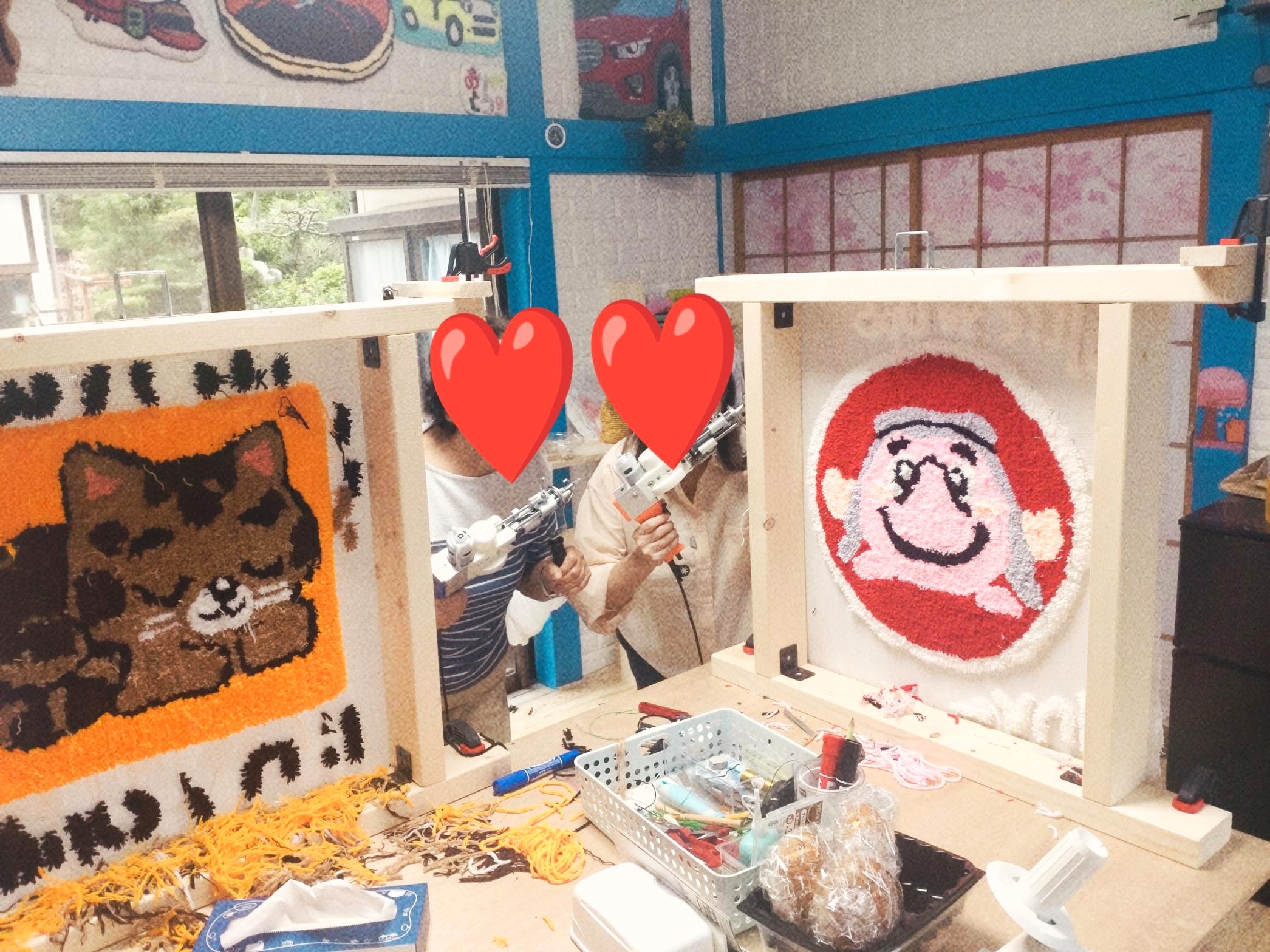 ラグ作りタフティングワークショップチケット / Bloomタフティングスタジオ 40ｃｍ×40ｃｍラグ作り インテリア ハンドメイド  体験