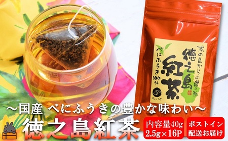 国産べにふうきの豊かな味わい。徳之島紅茶40g（ティーパック15g×16P） ( 国産 紅茶 ティー Tea 茶葉 ティーパック ミルクティー べにふうき お菓子 スイーツ 徳之島 奄美 鹿児島 美味しい 優雅 贅沢 安心 安全 )