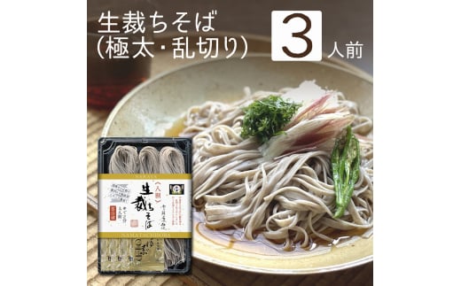 《年越しそば・数量限定》新そば 生裁ちそば 3人前 つゆ付／太めの乱切り 麺類 蕎麦 二八 極太 蕎麦湯 そば湯 会津 桧枝岐  [№5883-0248]
