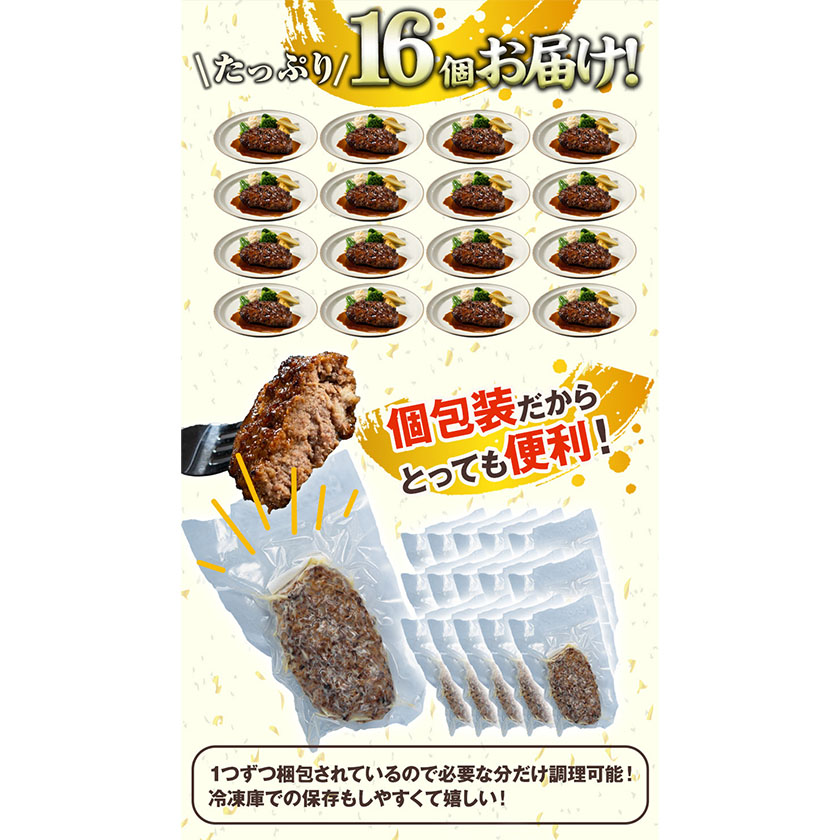 馬肉 ハンバーグ 16個セット 130g×16個 《60日以内に出荷予定(土日祝除く)》千興ファーム---sms_fbhanb_60d_r7_19500_16set---