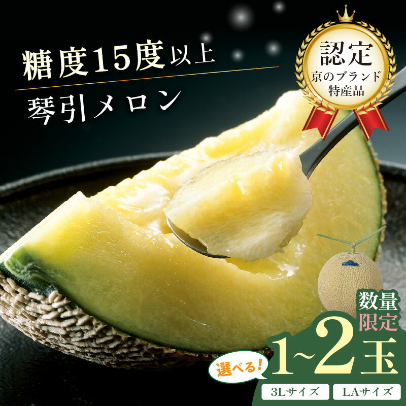 【ふるさと納税】2026年先行予約／数量限定／高評価★4.72 京のブランド産品 京たんごメロン 琴引メロン LAサイズ 3Lサイズ 1玉 2玉 選べる サイズ 玉数（2026年6月下旬～発送）国産 甘い 高糖度 高級 期間限定 ふるさと納税 メロン 先行予約 ふるさと納税 フルーツ