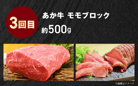 【全3回定期便】【GI認証】くまもとあか牛 食べ比べ A ランプ リブロース 赤身モモブロック[AYCQ026]