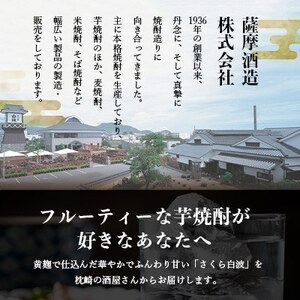 枕崎の定番焼酎【さくら白波】900ml×3本セット【薩摩焼酎】黄麹 芋焼酎 A6-98_酒・アルコール 芋焼酎 焼酎 _【配送不可地域：離島】【1621073】