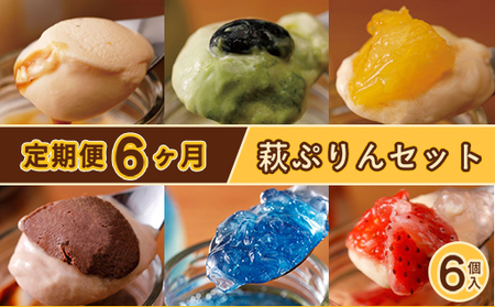 定期便 6ヶ月 プリン セット 食べ比べ 6個入 萩ぷりん亭 定番セット デザート お菓子 6回 お楽しみ ※配送不可：離島