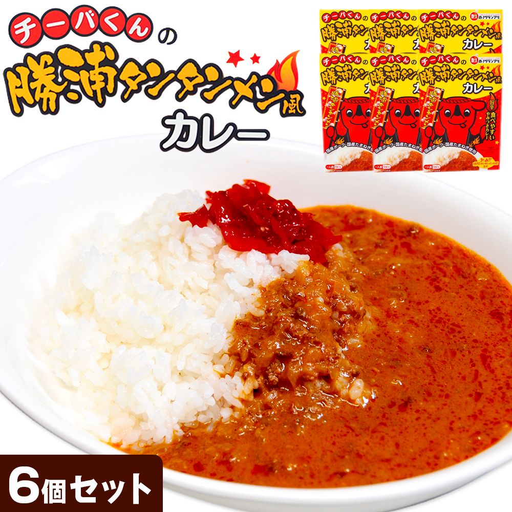 【ふるさと納税】チーバくんの 勝浦 タンタンメン風カレー (180g) 6個セット 一般社団法人勝浦市観光協会《30日以内に出荷予定(土日祝除く)》千葉県 勝浦市 担々麺 カレー ご当地 チーバくん レトルトパウチ レトルト【配送不可地域あり】