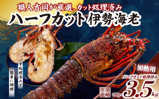 
                  ハーフカット伊勢海老 容量 700g ～ 3.5kg 以上 冷凍
                