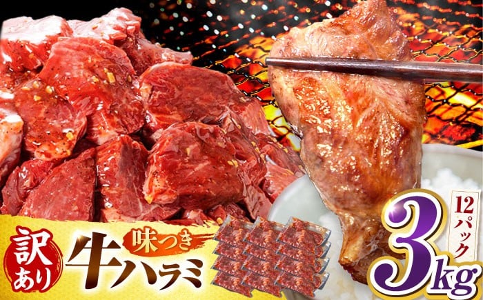 
            【訳あり×大容量】味付けハラミ 3kg(250ｇ×12パック) / ハラミ 牛肉 焼肉 / 御嵩町 / 馬力家 [AVBO073]
          