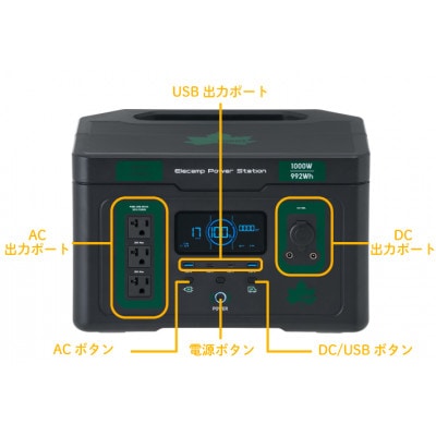 エレキャン・パワーステーション ポータブル電源 S1000 防災やアウトドアに　74175112【配送不可地域：沖縄県】