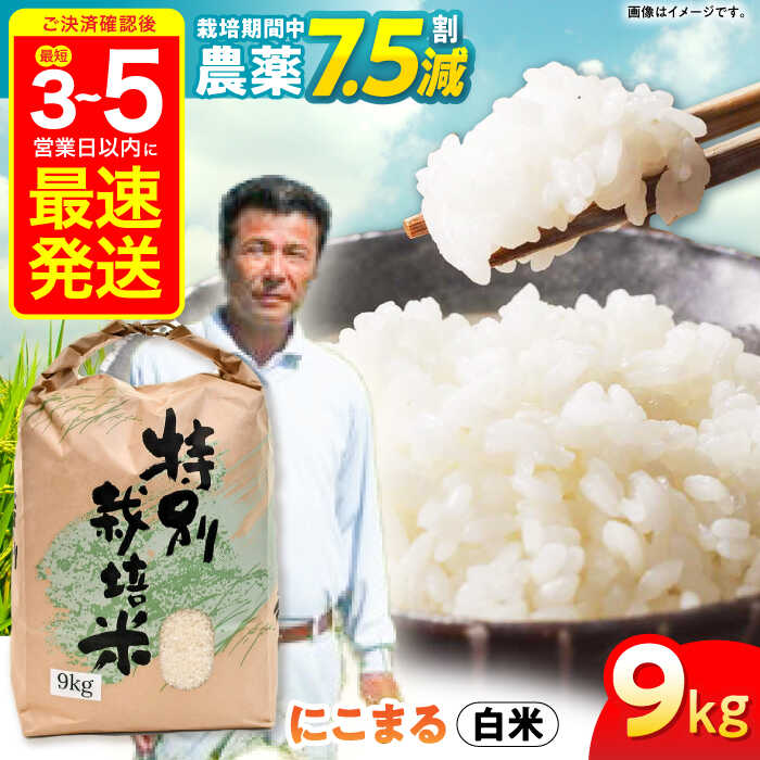 【ふるさと納税】【最速発送】【令和6年産】【特別栽培米】九州のこだわり「にこまる」白米9kg / 米 こめ お米 コメ 白米 精米 にこまる 特A 長崎県産 新米 / 諫早市 / 上島農産 [AHAS001] 最短 最速 スピード 発送