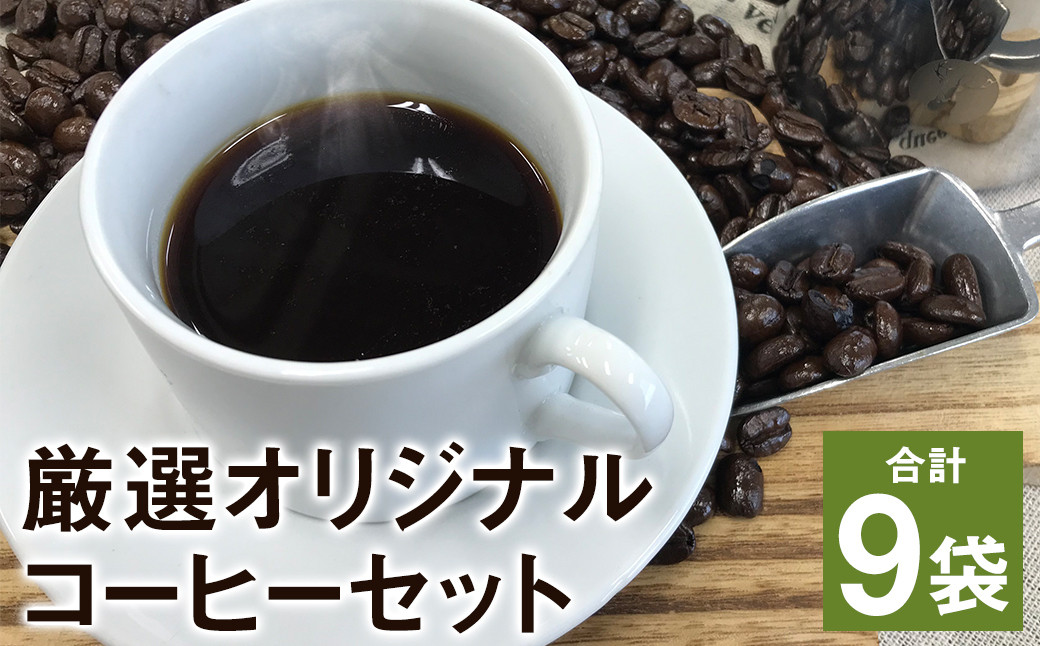 
            厳選オリジナルコーヒーセット(豆1袋・ドリップパック8種類) 計9種類 珈琲 ドリップ セット
          