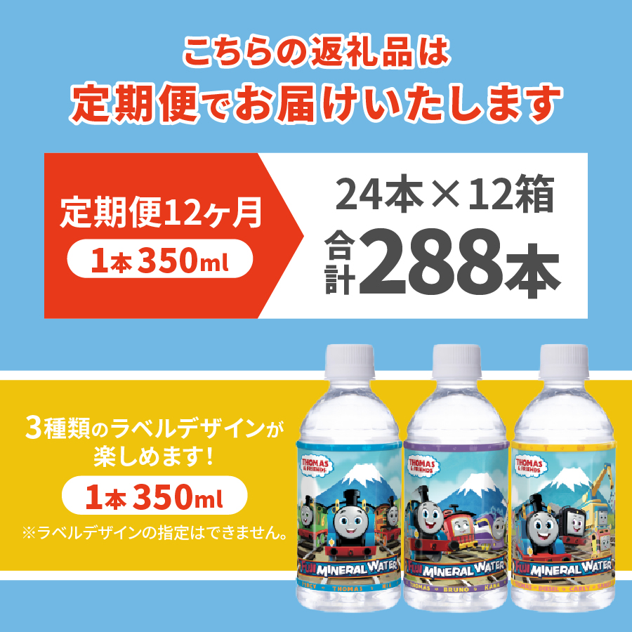 【12か月お届け】きかんしゃトーマスのミネラルウォーター定期便