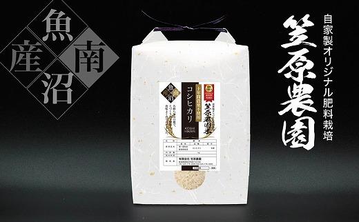 【定期便】【令和７年産】南魚沼産 笠原農園米 十年間農薬不使用コシヒカリ （5kg×全12回）【銘柄米 ブランド米 精米 こしひかり コシヒカリ 定期便 魚沼産 南魚沼産 プレミアム 新潟米 新潟県産 高評価 高品質 高級 国産米 産直 ご飯 御飯 ごはん 厳選】