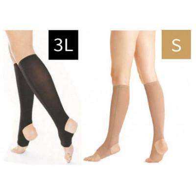 ふるさと納税 小矢部市 キュッとひきしめレッグシェイパー2枚セット(黒・3Lサイズ、ベージュ・Sサイズ)