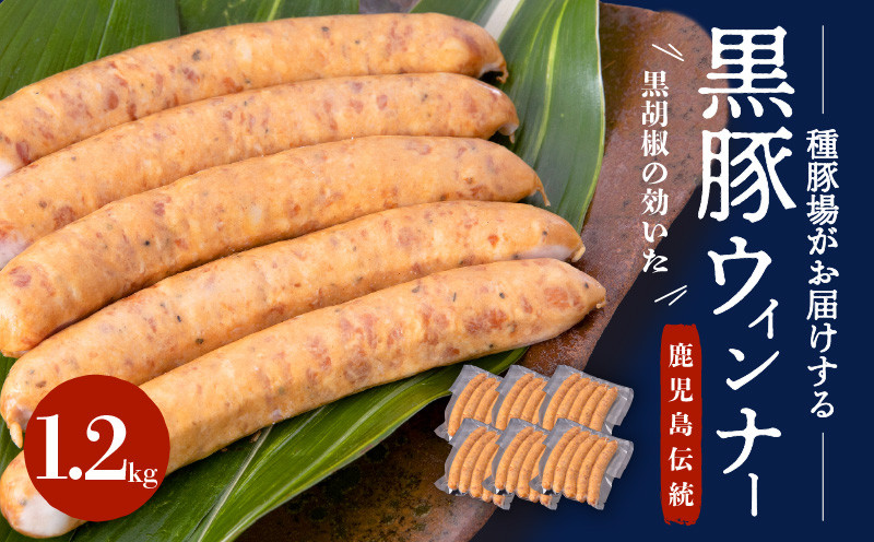 
            種豚場がお届けする鹿児島伝統の黒豚　黒胡椒の効いた黒豚ウインナー　K125-002
          