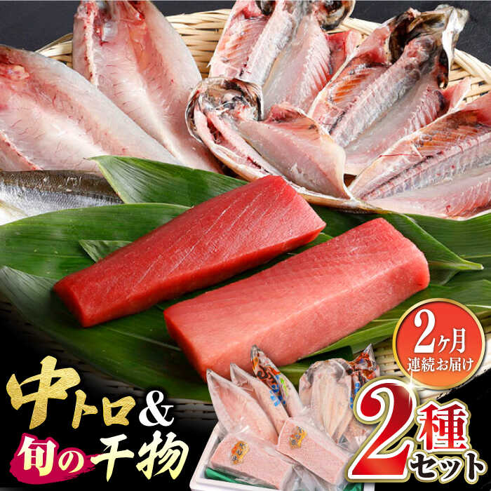 【ふるさと納税】【全2回定期便】対馬産 本マグロ 中トロ300g ＆干物《対馬市》【対海】[WAH031] 新鮮 マグロ 鮪 本鮪 トロ 海鮮 冷凍 浜干し ひもの 定期