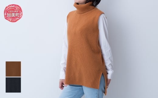 タートルネックベスト 女LL：42 ｜ ニット 高級 希少 レディース