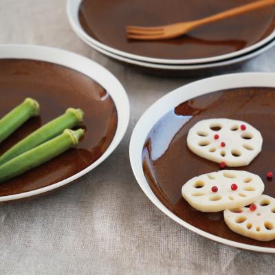 ふるさと納税 多治見市 【美濃焼】TLPリムバンド ブラウン 9インチクープ×4枚セット【軽量食器】 |  | 01