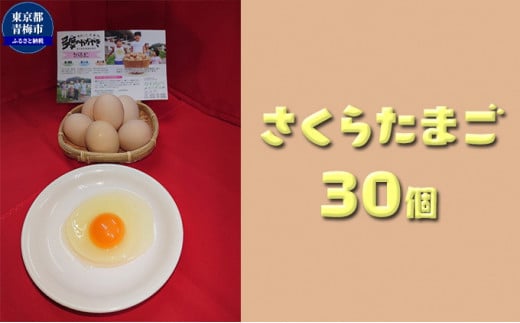 かわなべ鶏卵農場のこだわりのたまごさくらたまご30個/こだわり 国産 青梅市産 鶏 鳥 卵 たまご タマゴ 玉子 朝食 卵かけご飯 ＴＫＧ ゆでたまご 卵黄 卵白 健康 アミノ酸 青梅市 [№5714-0126]