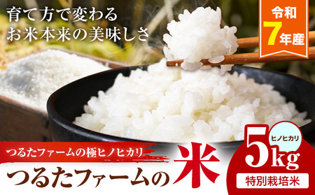令和7年産 つるたファームの米 極ヒノヒカリ 特別栽培米 ヒノヒカリ 5kg 株式会社七城の恵み《11月頃から出荷開始》熊本県 菊池市 米 ひのひかり つるたファーム