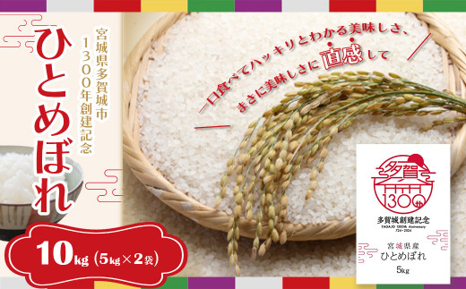 【令和7年産】多賀城市ひとめぼれ10kg（5kg×2袋）　【04209-0199】