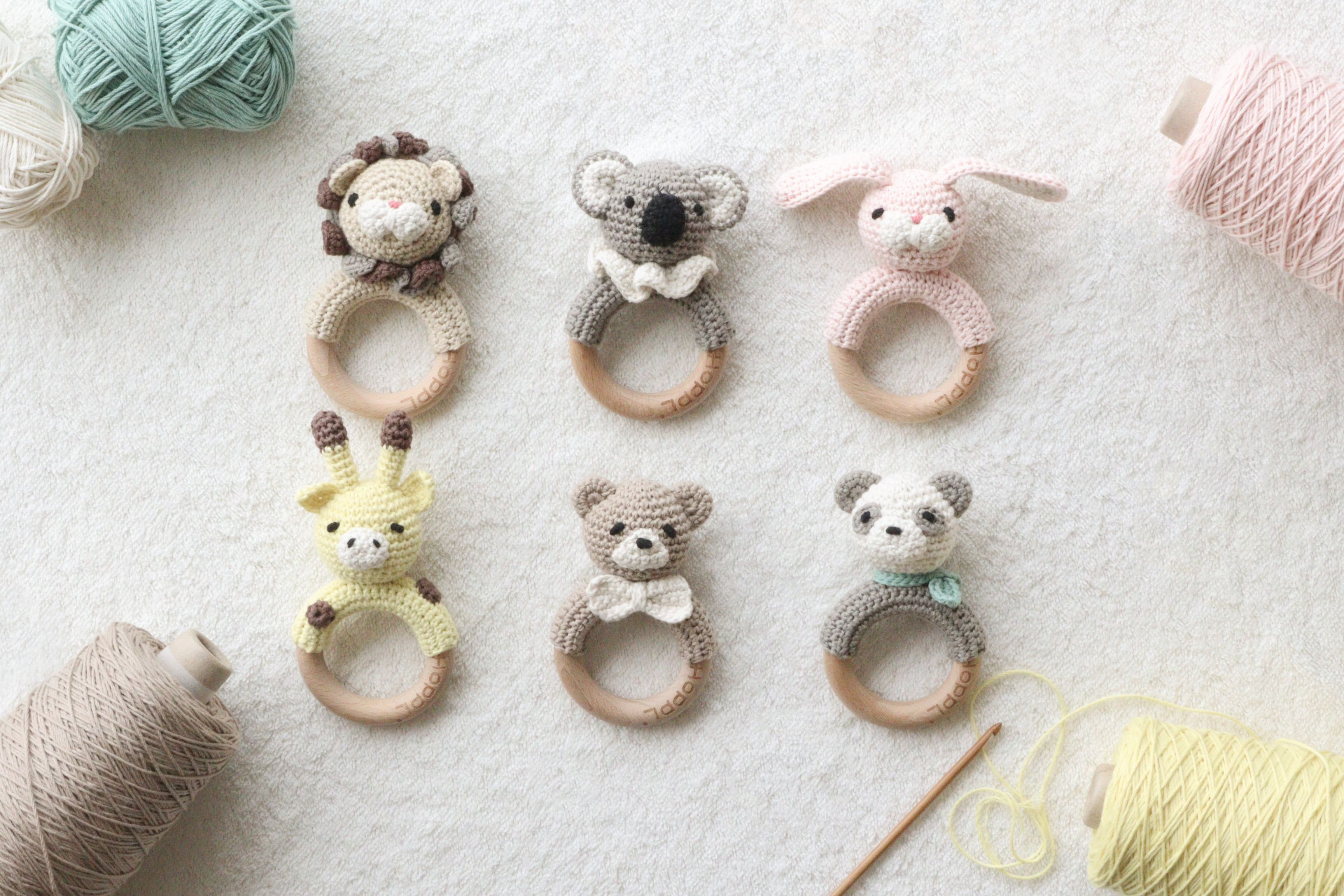 
                  HOPPL（ホップル）手編みamimals（アミマルズ） ガラガラ《 種類選択可 》
                
