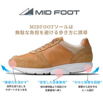 ふるさと納税 大和郡山市 ミッドフット 25.0cm BEIGE(ベージュ) レザースニーカー 紳士靴 牛革 MF001JM |  | 02
