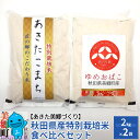 【ふるさと納税】令和5年産 美郷町のお米 秋田県産 特別栽培米 あきたこまち・ゆめおばこ食べ比べセット 2kg×各1袋