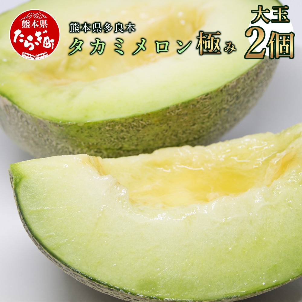 【2027年4月中旬から順次発送】タカミメロン（極み）大玉2個入り 3.4kg~4kg メロン 果物 フルーツ 001-0659