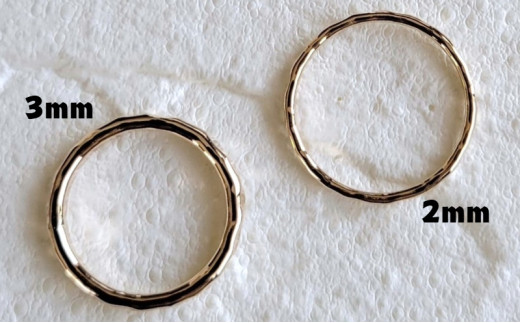 アクセサリー K14GF 槌目リング 3ミリ幅 選べるサイズ 指輪  ジュエリー K14 ゴールドフィルド リング レディース メンズ ペア シンプル 一点もの 華奢リング ペアリング ピンキーリング