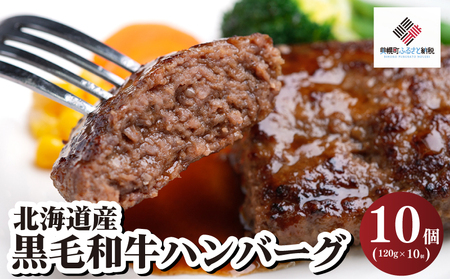北海道産 黒毛和牛 ハンバーグ 120g×10個 冷凍 小分け AI022 ハンバーグ