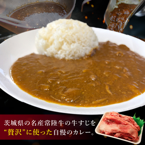 常陸牛 牛すじカレー ２食分 (1人前約150ｇ) 牛肉 高級 本格 簡単調理 ご当地グルメ 人気 贅沢 冷凍 お取り寄せ ビーフカレー 茨城県 阿見町（100-04）