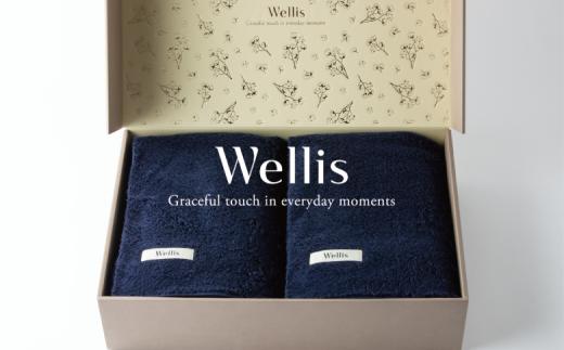 Wellis【極上の肌心地】ブランケット2枚　ギフトセット　ネイビー（009_5045_03）