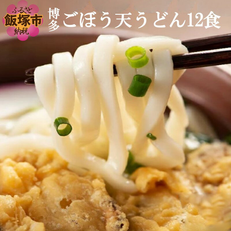 【ふるさと納税】博多ごぼう天うどん 12食セット【簡易梱包でお届け】麺 うどん ごぼう天 もちもち 博多 セット 12食 スープ付き 簡易梱包 【A-794】【1204レビューCP】
