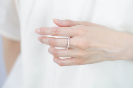 【プラチナ】ハーフエタニティリング0.32ct【傷＆歪みに強い】/No.95