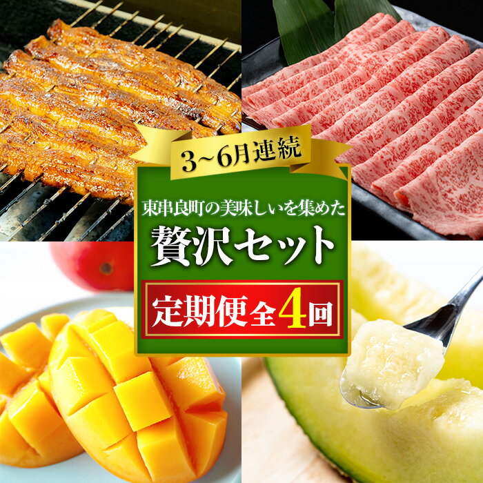 【ふるさと納税】東串良町の美味しい！を贅沢に集めた4回定期便(3・4・5・6月) うなぎ 高級 ウナギ 鰻 国産 蒲焼 蒲焼き たれ 肉 牛肉 ロース しゃぶしゃぶ すき焼き マンゴー メロン アールスメロン 鹿児島 ふるさと【東串良町】【1906103b】