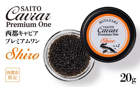 西都キャビア プレミアムワン シロ 20ｇ『SAITO CAVIAR PREMIUM ONE SHIRO』 国産 《西都市オリジナル》 熟成キャビア＜5.5-7＞魚介類 魚卵 高級品 ギフト 宮崎県西都市