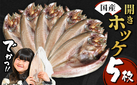 【無添加】国産 真ホッケ 大サイズ×５枚 肉厚 冷凍 ほっけ 干物 北海道産 一夜干し 魚 魚介 つまみ 肴 厳選 つまみ 岩手県 三陸山田 山田町 三陸 大和水産 YD-1080