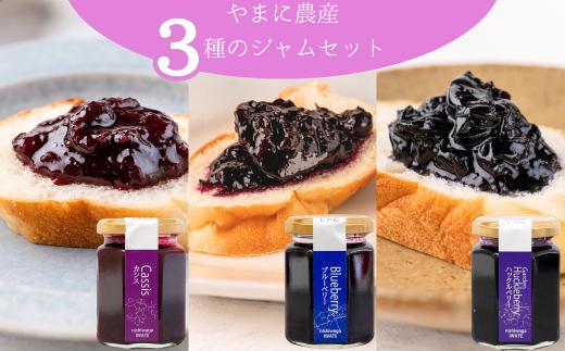 やまに農産　山里の恵みジャム３本（カシス・ブルーベリー・ガーデンハックルベリー）