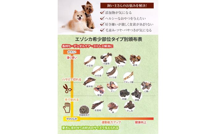 北海道 ペットのおやつセット エゾシカ（お肉・内臓・骨）18種《足寄町》【K&D株式会社】北海道産 エゾ鹿 鹿 シカ肉 鹿肉 ドライ ジャーキー ホネ 骨 ペットフード ペット用 餌ドックフード 犬の