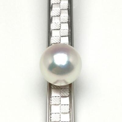 ふるさと納税 志摩市 老舗の真珠専門店・高品質 アコヤ真珠 タイピン 8.0〜8.5ミリ / シルバー ホワイト系 |  | 01