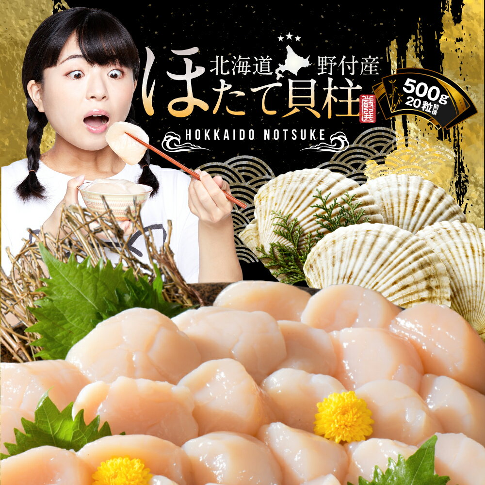【ふるさと納税】高評価★4.89 ホタテ ほたて貝柱 500g 20玉前後入り ( ふるさと納税 ほたて 500g ふるさと納税 ほたて貝柱 500グラム ふるさと納税 訳あり ふるさと ほたて 帆立 冷凍 帆立貝柱 北海道 野付産 刺身 生食 春 旬 北海道 別海町 ）