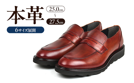 0288 カジュアルシューズ ローファー 3Eウィズ　BROWN（ブラウン）　メンズ ファッション 靴 シューズ 本革　25.0cm〜27.5cm 26.0cm
