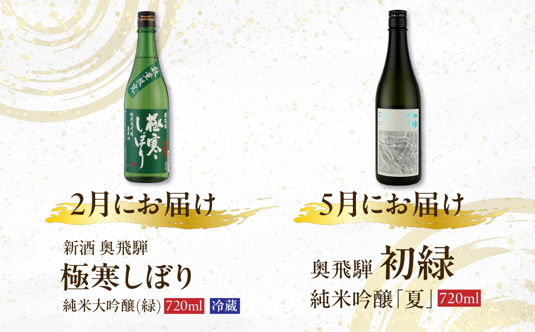 【定期便 4回】奥飛騨酒造 季節限定のお酒 720ml 1本コース（年4回 計4本） 定期 毎月 酒 奥飛騨酒造 おすすめ 下呂市 期間限定 日本酒 4ヶ月【16-A】 720ml 1本コース（年4回