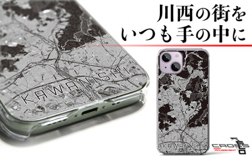 No.323-17 【川西】モノトーン地図柄iPhoneケース（クリアタイプ） iPhone XR 用 ／ アイフォン 携帯ケース スマホケース 2層UVプリント 兵庫県