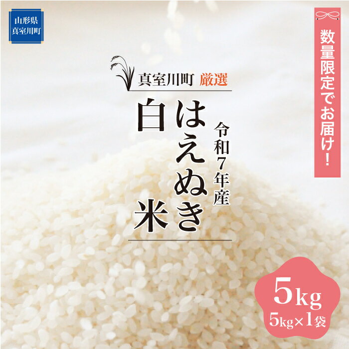 【ふるさと納税】数量限定でお届け！令和7年産 真室川町厳選　はえぬき ［白米］ 5kg（5kg×1袋）